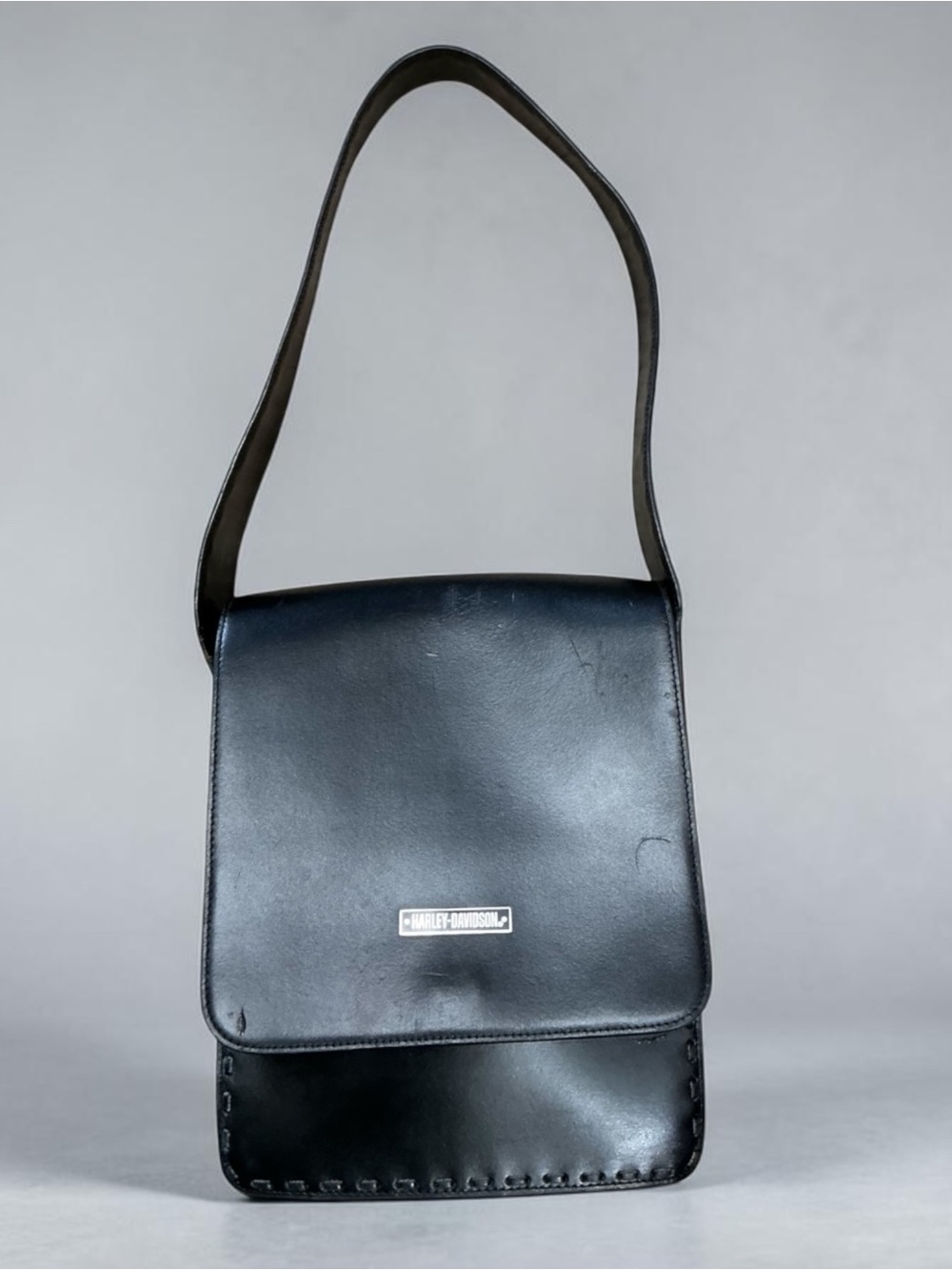 Vintage Y2K Harley Davidson Motorcycles Black Leather Purse Shoulder Bag Crossbo